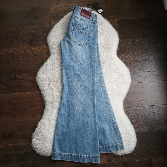 One Teaspoon x Free People Y2K Le Cats Blue Bone Low Rise Flare Denim Je… - Picture 12 of 16